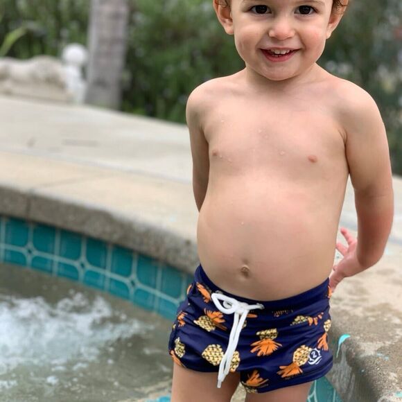 NWT‎ Swimzip Brand Swim Trunk Shorties, 3-6 Months. UPF 50+ Pineapple Dreams - Picture 2 of 8